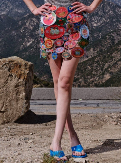 Fruit Sticker Chain Link Skirt-Leeann Huang-APOC STORE
