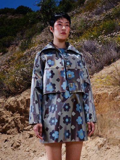 Holographic Flower Colour-Changing Crop Jacket-Leeann Huang-APOC STORE
