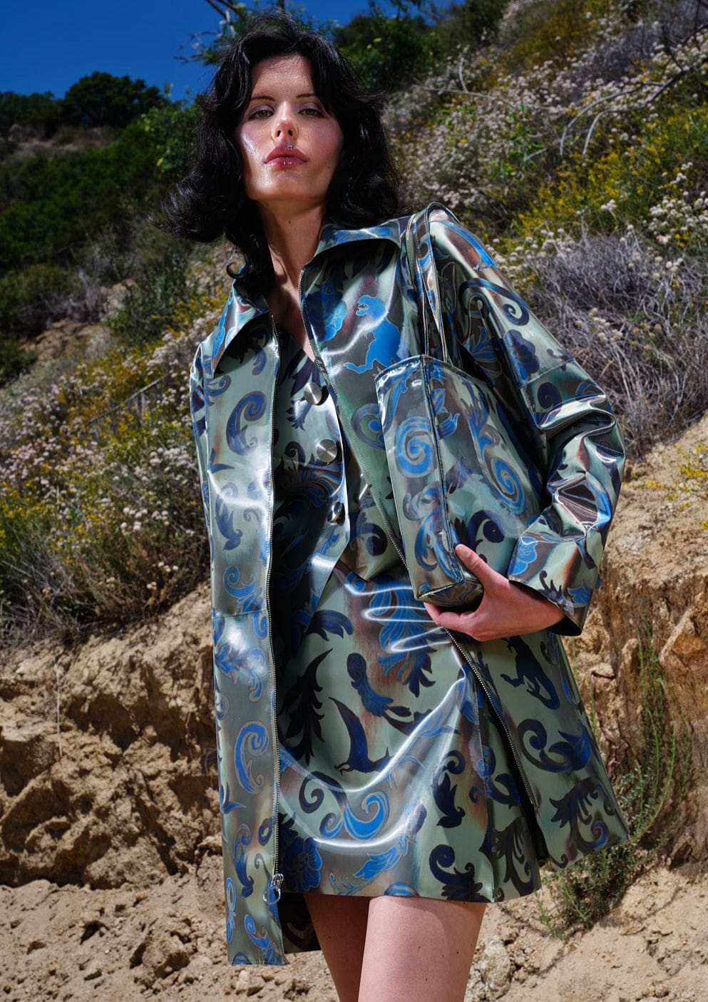 Colour Changing Cowboy Fleur Pattern Coat-Leeann Huang-APOC STORE