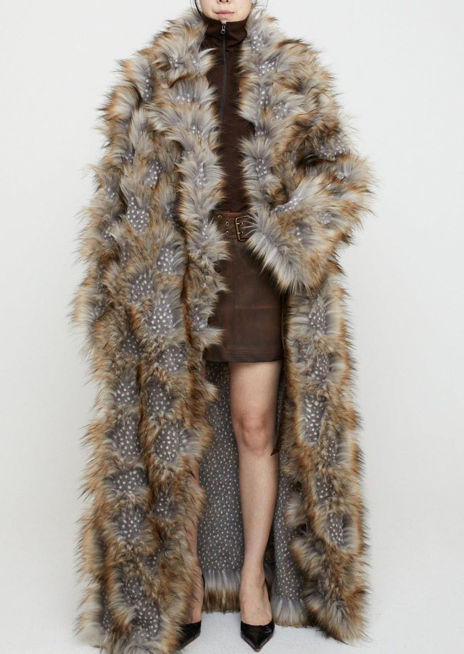 Shaved Fur Long Coat-Nibgnus-APOC STORE