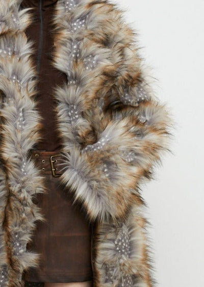 Shaved Fur Long Coat-Nibgnus-APOC STORE