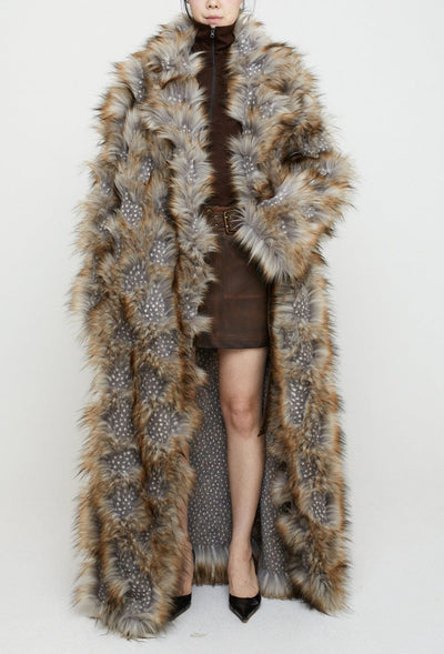 Shaved Fur Long Coat-Nibgnus-APOC STORE