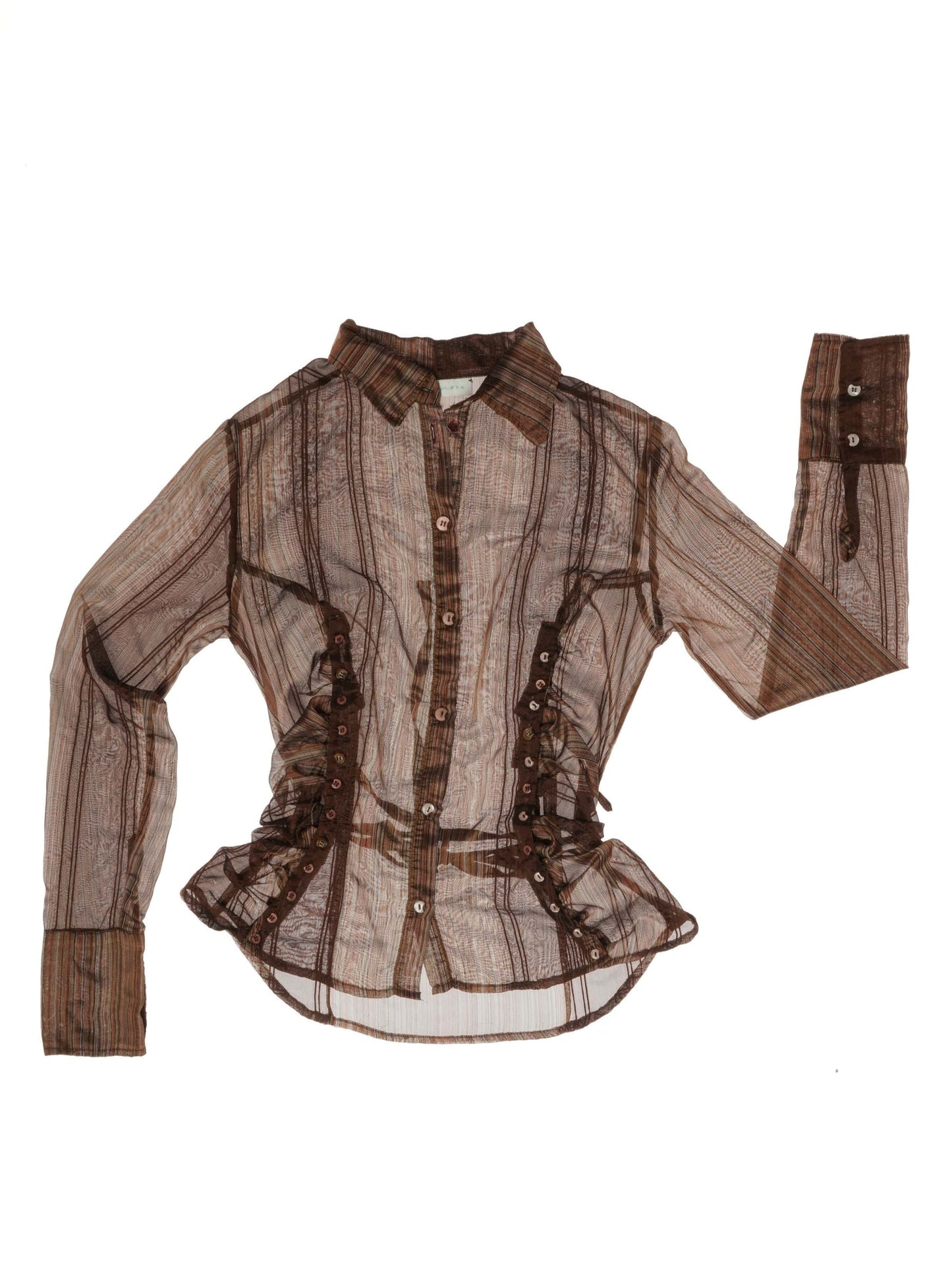 35 Buttons Gathered Shirt-GARBAGE CORE-APOC STORE