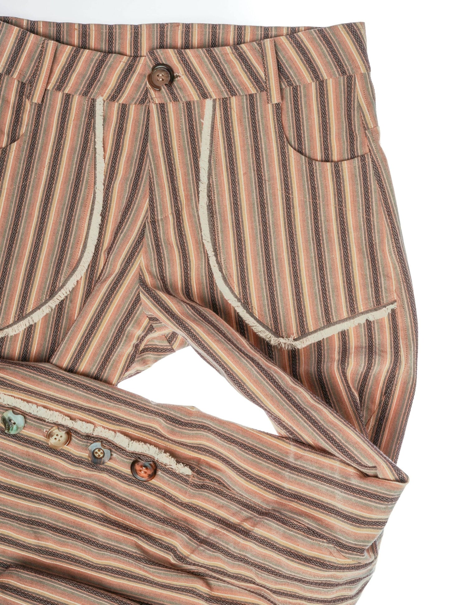 13 Buttons Striped Trousers-GARBAGE CORE-APOC STORE