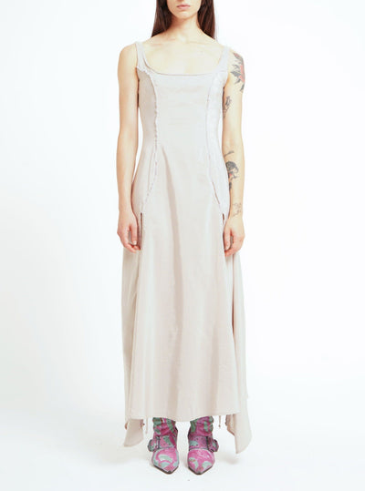 Embroidered Dress with Gathered Slits-GARBAGE CORE-APOC STORE