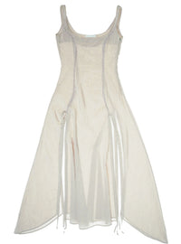 Embroidered Dress with Gathered Slits-GARBAGE CORE-APOC STORE