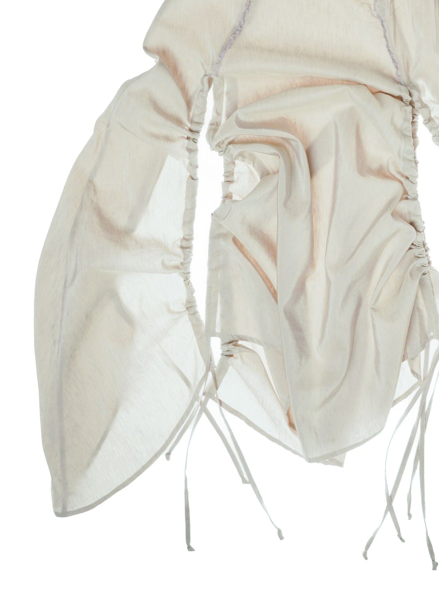 Embroidered Dress with Gathered Slits-GARBAGE CORE-APOC STORE