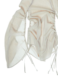Embroidered Dress with Gathered Slits-GARBAGE CORE-APOC STORE