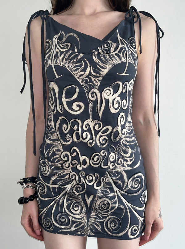 Never Loved U, Never Cared About U Mini Dress-Anna Castellano-APOC STORE