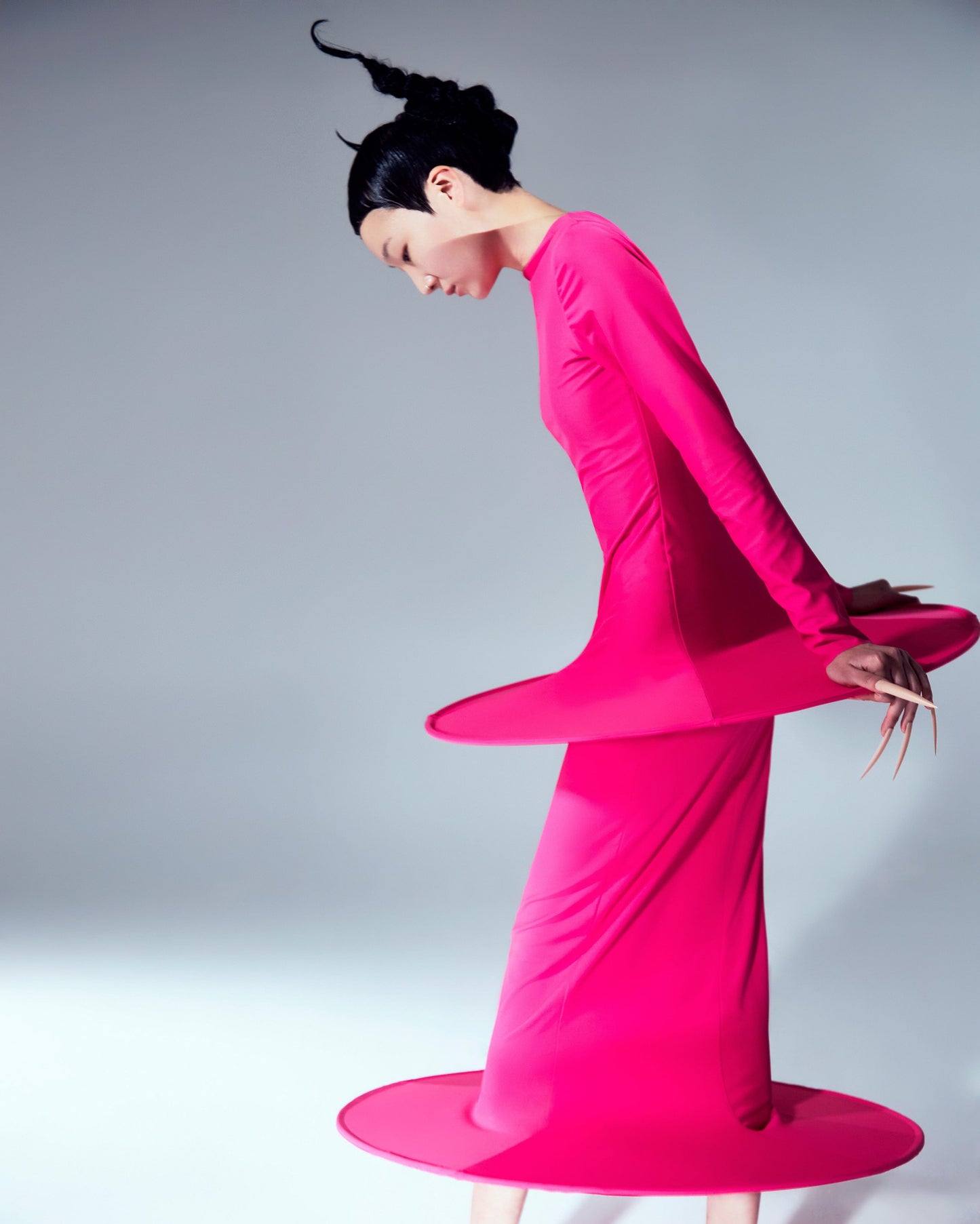 Basic Tight Skirt In Fuscia-Sun Woo-APOC STORE