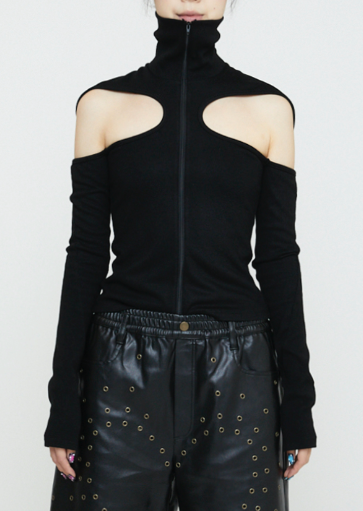 Mago Zip Up Black-Nibgnus-APOC STORE