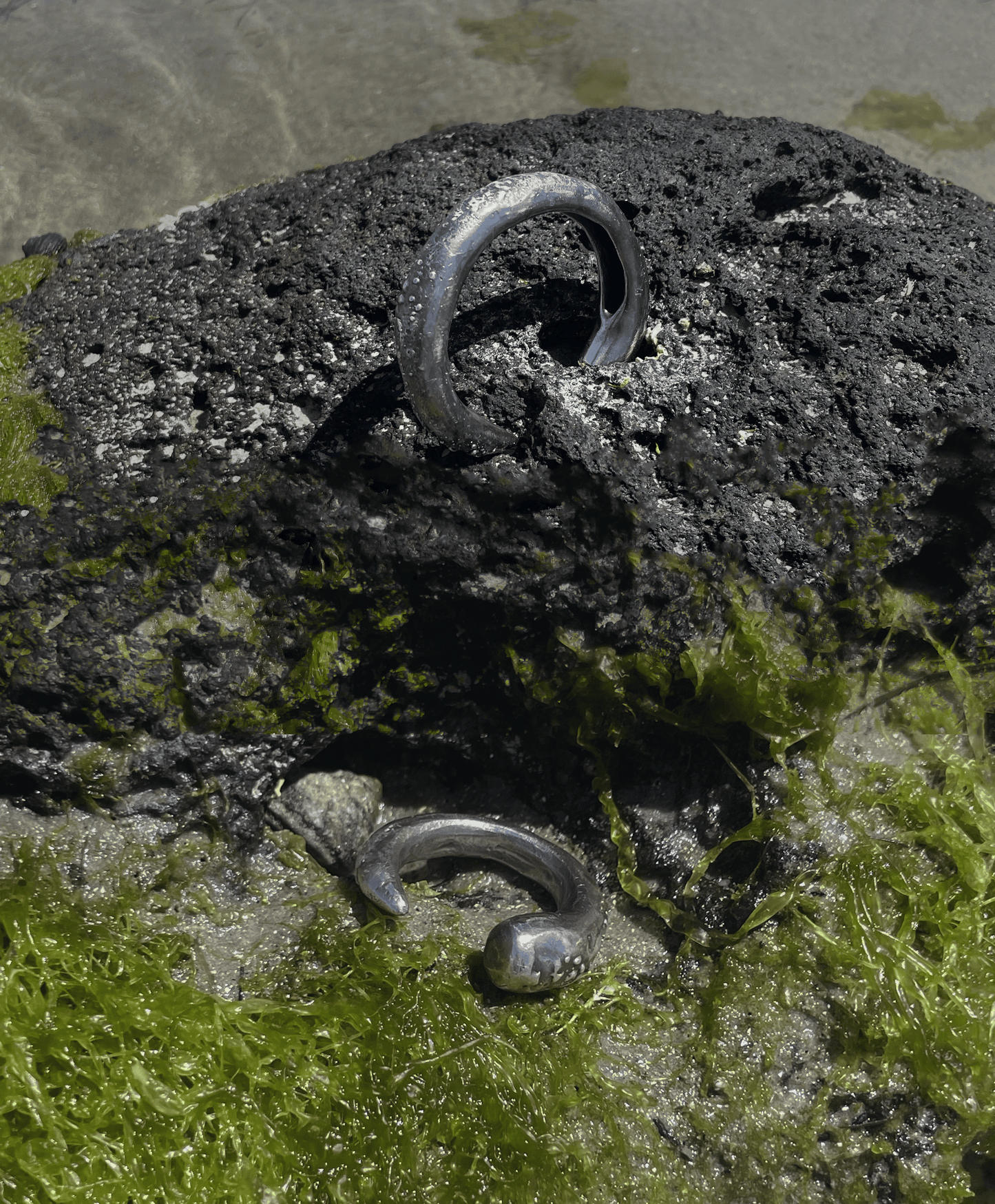 Silver Textured Horn Rings-Jules Bramley-APOC STORE