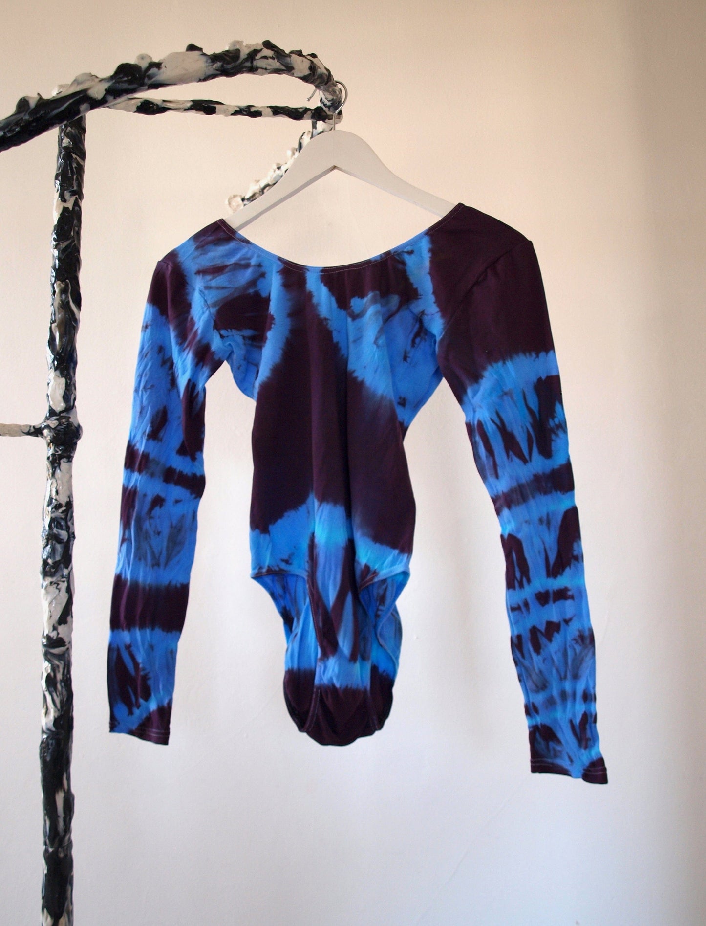 Hand Dyed Bodysuit Blue Black-Celia Calderón Asensio-APOC STORE