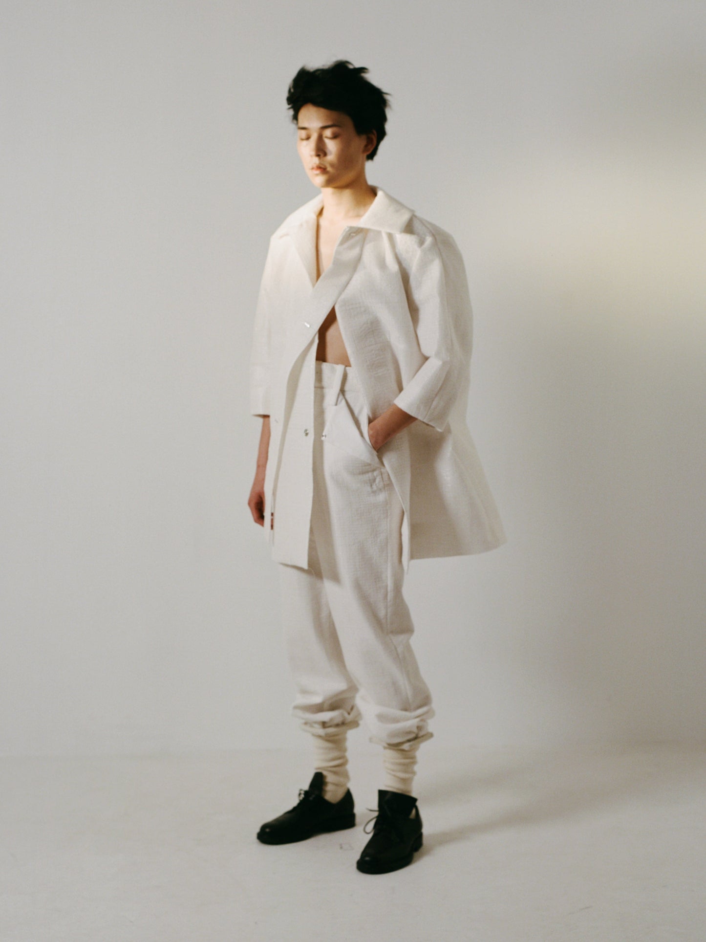 Framed Sock Ivory-SHEK LEUNG-APOC STORE