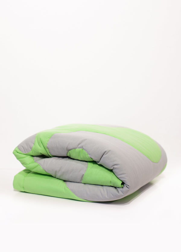 Quilted Blanket Green Grey-Claire Duport-APOC STORE