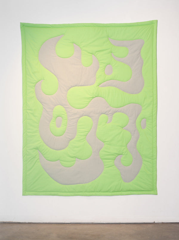 Quilted Blanket Green Grey-Claire Duport-APOC STORE