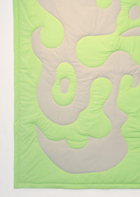 Quilted Blanket Green Grey-Claire Duport-APOC STORE