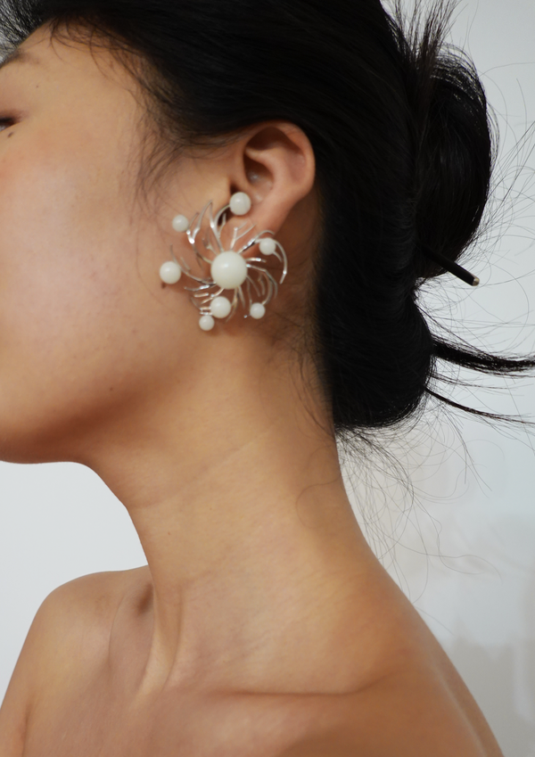 Spiral Earrings with Luminous Stone-TRANSE PARIS-APOC STORE