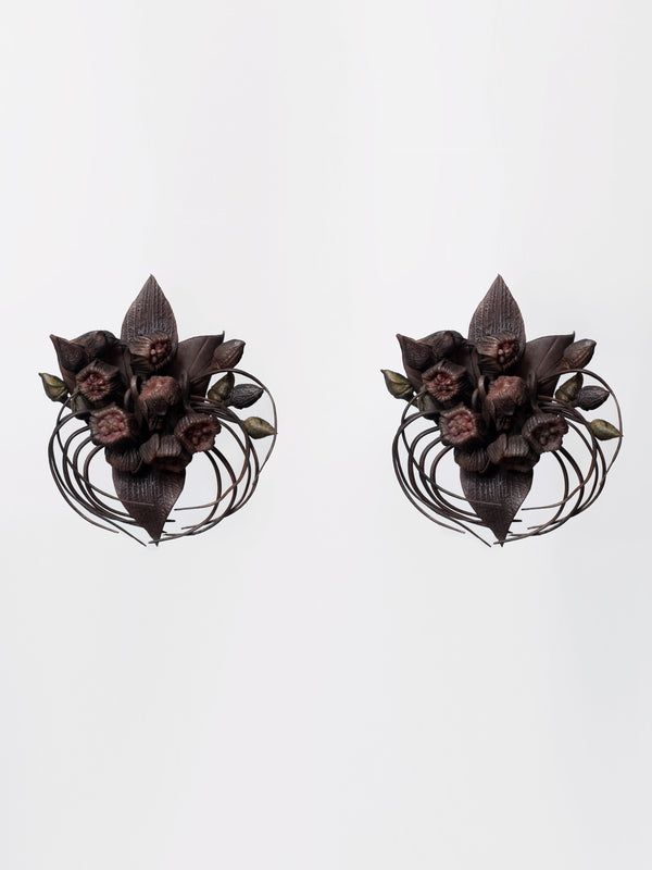 Small Bat Flower Earrings-Baggira-APOC STORE