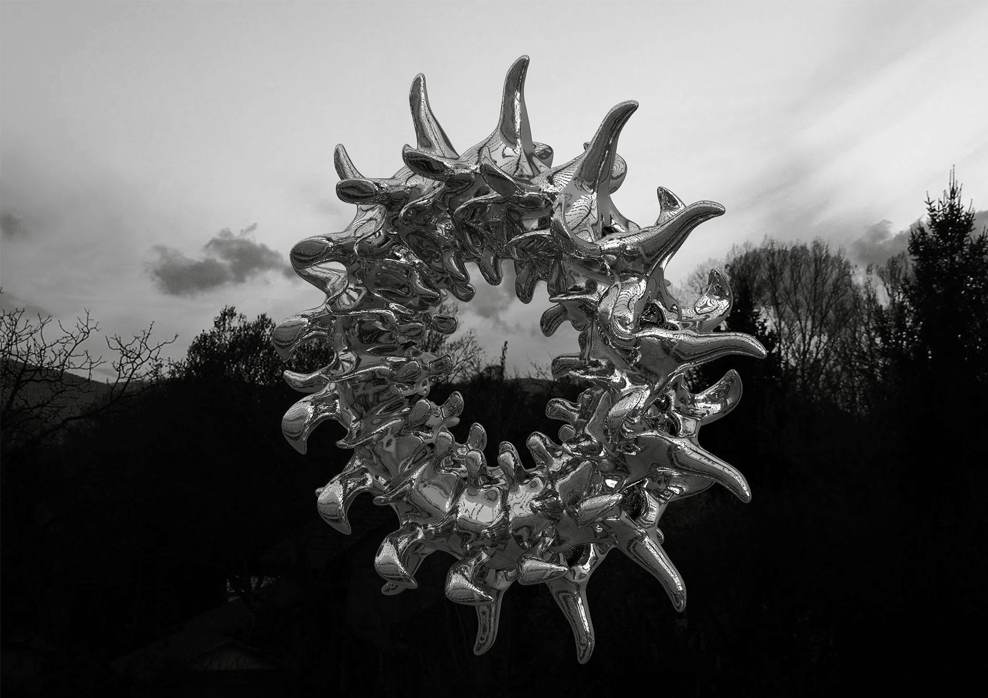 Spine Earrings No.1-Agoston Balazs-APOC STORE