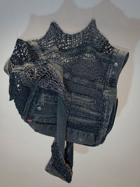 Knitted Jeans Jacket Black-Lou de Bètoly-APOC STORE