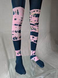 Hand Dyed Tights Pink Black-Celia Calderón Asensio-APOC STORE