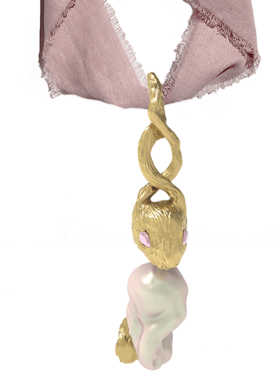 Pink Gold Lucky Rabbit Pearl Necklace-Ancient Future-APOC STORE