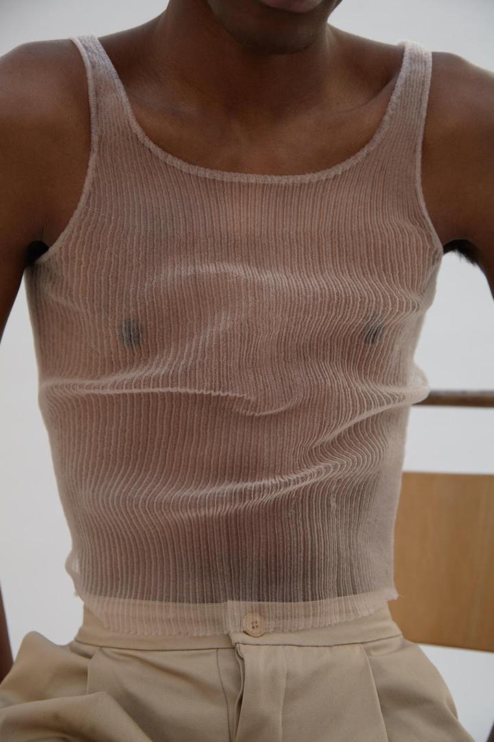 Monofilament tank top-Khanh Brice Nguyen-APOC STORE