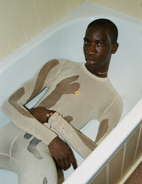 Beige Drop Stitch Knit-Khanh Brice Nguyen-APOC STORE