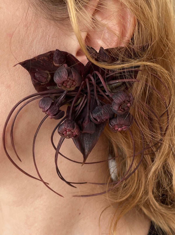 Set of Two Bat Flower Earrings-Baggira-APOC STORE