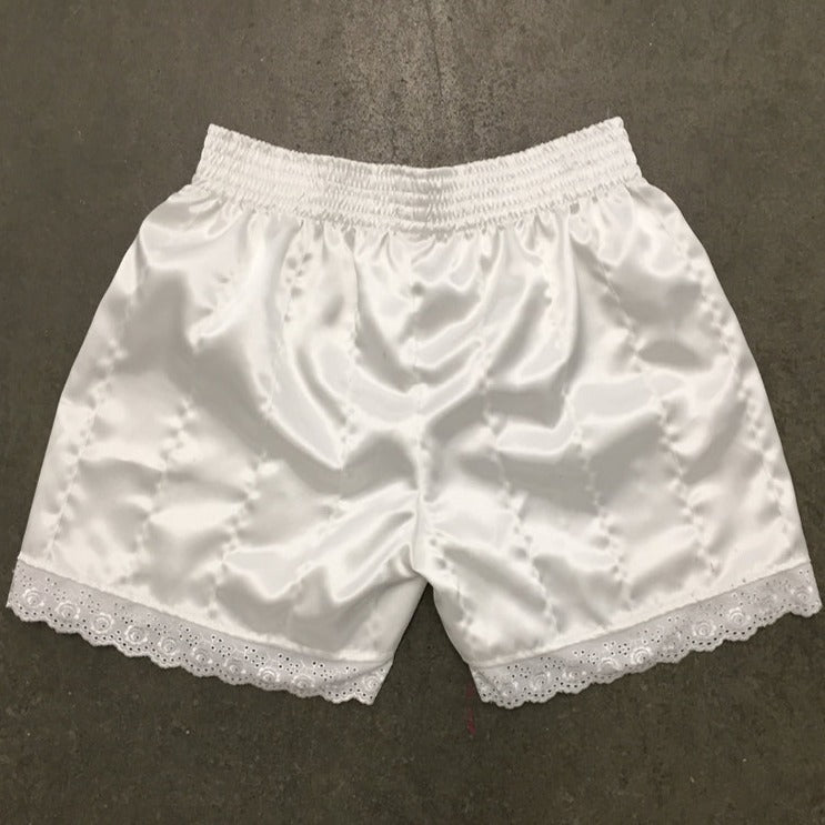 Frill Trim Ribbon Shorts White-Adam Jones-APOC STORE