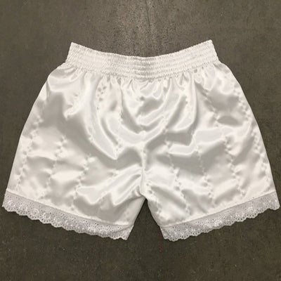 Frill Trim Ribbon Shorts White-Adam Jones-APOC STORE