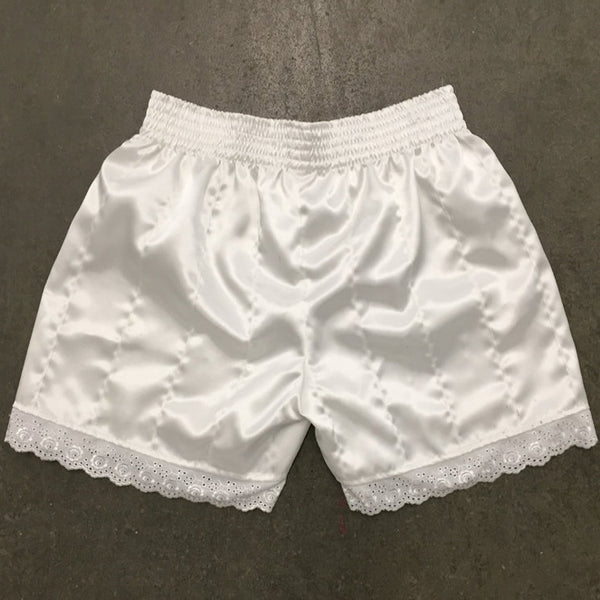 Frill Trim Ribbon Shorts White-Adam Jones-APOC STORE