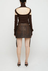 DBL Belt Skirt Red Brown-Nibgnus-APOC STORE